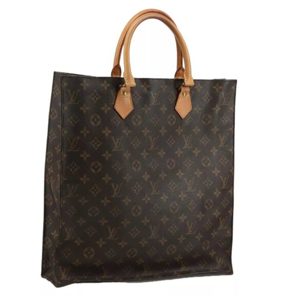 LOUIS VUITTON Monogram Sac Plat Hand Bag M51140 LV Auth 109464